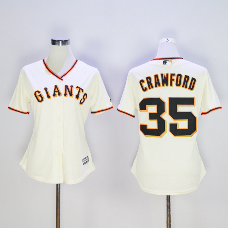 Women San Francisco Giants #35 Crawford Cream MLB Jerseys